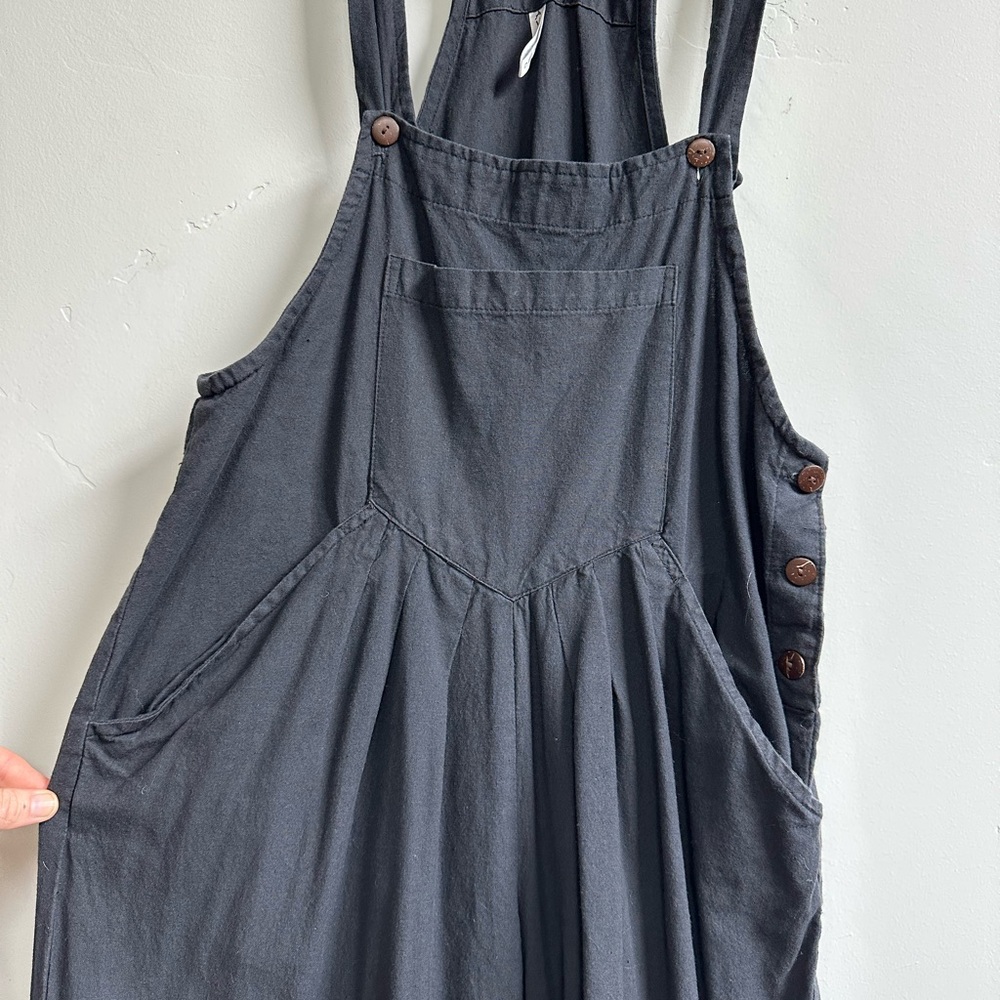 Black Buttoned Overalls/Jumpsuit